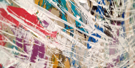 Intertwine (Detail photo) 2012 – 26″ x 38″ Acrylic on board (with frame)